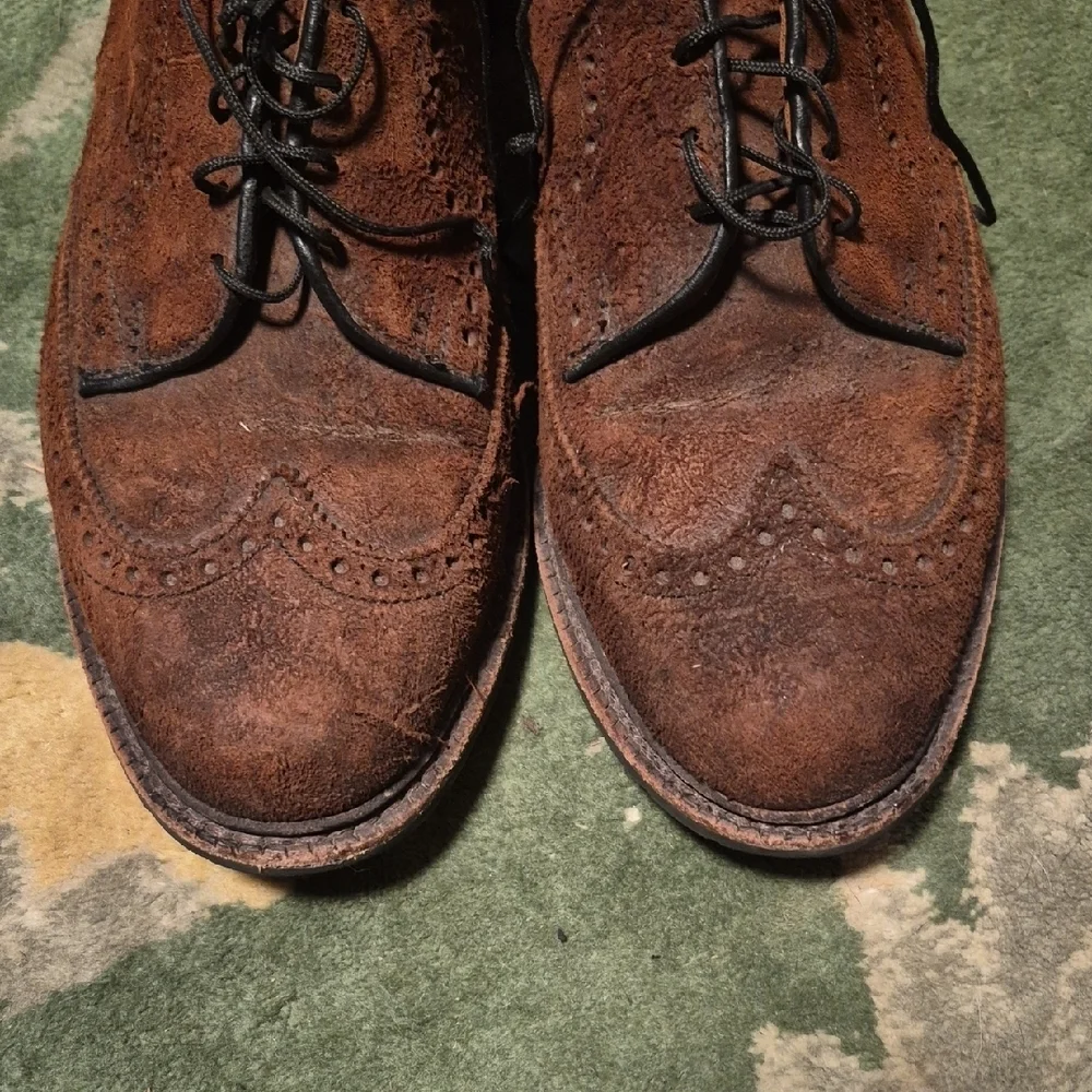 Allen Edmonds Brown Suede Wingtip Oxford Shoes